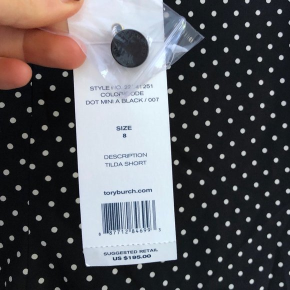 NWT TORY BURCH Tilda Shorts Mini Polka Dot Size 8